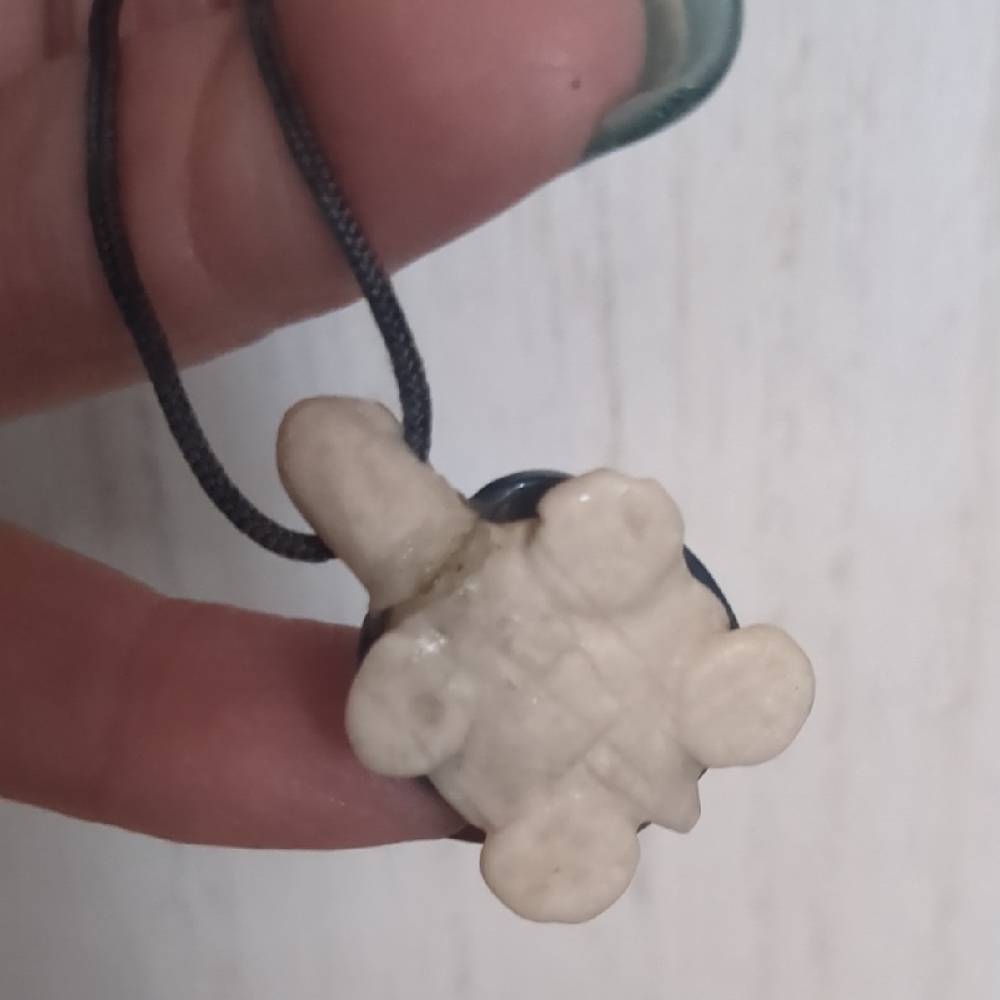 🐢 Ceramic Blue Turtle Rope Choker - Picture 3 of 7
